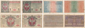 1 - 20 marek polskich 1916, group 4 Banknoteów 
Banknoty zmęczone obiegiem.
Waga/Weight: Metal: Średnica/diameter: 
Stan zachowania/condition: 5/6 ...