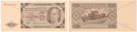 Banknote SPECIMEN / WZOR 10 zlotych 1948 seria AD - RARE R5 
Seria AD, numeracja kolejna 1234567/8900000. Obustronny czerwony nadruk SPECIMEN i przek...