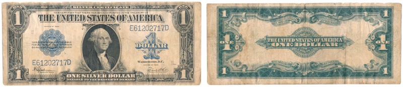 USA. Dolar $ 1923 Silver certyficate, Large size, seria ED 
Podpisy: Speelman, ...