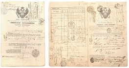Passport from 1846 issued to Micha Radziwi 
Paszport z 1846 roku wystawiony dla ks. Michała RadziwiłłaWażny 6 miesięcy, ostemplowany pieczęciami celn...