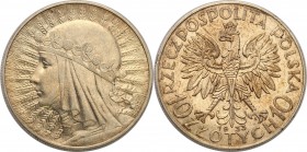 II RP. 10 zlotych 1933 Women Head 
Połysk, patyna. Piękna prezencja monety.Parchimowicz 120c
Waga/Weight: 22,00 g Ag Metal: Średnica/diameter: 
Sta...