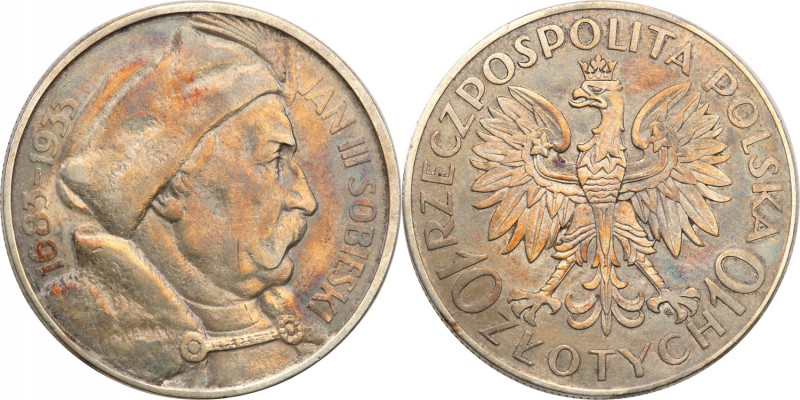 II RP. 10 zlotych 1933 Sobieski 
Kolorowa patyna.Parchimowicz 121
Waga/Weight:...