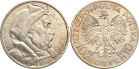 II RP. 10 zlotych 1933 Sobieski 
Dużo połysku i świeżości. Bardzo ładnie zachowany egzemplarz.Parchimowicz 121
Waga/Weight: 21,77 g Ag Metal: Średni...