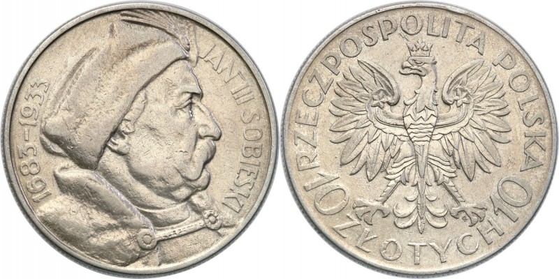 II RP. 10 zlotych 1933 Sobieski 
Ładnie zachowane detale, delikatny połysk, del...