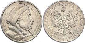 II RP. 10 zlotych 1933 Sobieski 
Ładnie zachowane detale, delikatny połysk, delikatna patyna.Parchimowicz 121
Waga/Weight: 21.86 g Ag Metal: Średnic...