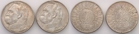 II RP. 10 zlotych 1934 Pilsudski Rifle Corps, group 2 coins 
Resztki połysku w tle. Patyna. Fischer OB 022
Waga/Weight: Ag Metal: Średnica/diameter:...