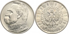 II RP. 10 zlotych 1936 Pilsudski 
Pięknie zachowana moneta. Połysk.Fischer OB 023; Parchimowicz 124c
Waga/Weight: 21,93 g Ag Metal: Średnica/diamete...