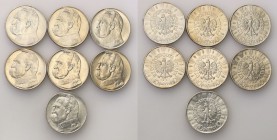 II RP. 10 zlotych 1936 Pilsudski 1935-1937, group 7 coins 
2 x 1935; 3 x 1936; 2 x 1937. Łącznie 7 sztuk.Bardzo ładnie egzemplarze z zachowanym połys...