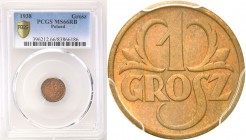 II RP. 1 grosz 1938 PCGS MS66 RB (MAX) 
Najwyższa nota gradingowa w PCGS dla tego koloru.Wyśmienity menniczy egzemplarz. Piękny blask menniczy, znako...