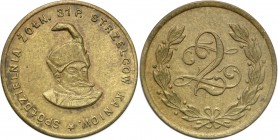 II RP. Military Cooperative. 2 zlote 31 P. Strzelców Kraków 
Bardzo ładny egzemplarz.
Waga/Weight: 5,23 g mosiądz Metal: Średnica/diameter: 
Stan z...