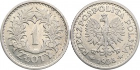 II RP. PROBA / PATTERN Nickel (no description) Nickel 1 zloty 1929 
Bardzo rzadka moneta wybita w niklu, w nakładzie 30 sztuk bez napisu PRÓBA. Na re...