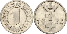 Wolne Miasto Gdańsk/Danzig. 1 Gulden 1932 
Połysk, delikatna patyna.Fischer WMG 012; Parchimowicz 62
Waga/Weight: 4,97 g Ni Metal: Średnica/diameter...