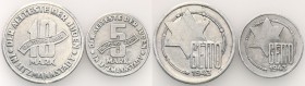Ghetto Lodz (Litzmannstadt). 10 + 5 marek 1943, aluminum, group 2 pieces 
Patyna.Parchimowicz 14/15
Waga/Weight: Al Metal: Średnica/diameter: 
Stan...