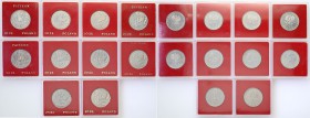 PRL. PROBA / PATTERN 20 zlotych 1980 Łódź, group 10 pieces 
Pięknie zachowane monety w oryginalnych pudełkach NBP.Fischer P156
Waga/Weight: CuNi Met...