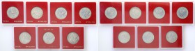 PRL. PROBA / PATTERN 20 zlotych 1980 Łódź, group 6 pieces 
Pięknie zachowane monety w oryginalnych pudełkach NBP.Fischer P 156
Waga/Weight: CuNi Met...