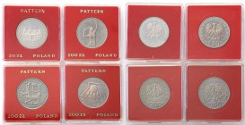 PRL. PROBA / PATTERN Copper-Nickel 20 + 200 zlotych 1981-1987, group 4 pieces 
Pięknie zachowane monety w oryginalnych pudełkach NBP.
Waga/Weight: C...