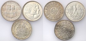 PRL. PROBA / PATTERN. 100 zlotych 1966 Mieszko i Dąbrówka, group 3 pieces 
Różne odmiany. Dwie z trzech monet - monety próbne.&nbsp;Pięknie zachowane...
