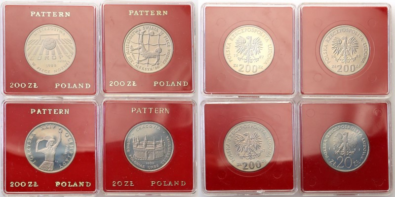 PRL. PROBA / PATTERN Copper-Nickel 20 + 200 zlotych 1981-1987, group 4 coins 
P...