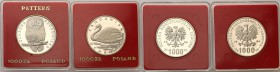 PRL. PROBA / PATTERN 1000 zlotych Łabędź + Sowa 1984-1986, group 2 pieces 
Rzadsze monety w oryginalnych pudełkach NBP.Fischer P 319/P 328
Waga/Weig...