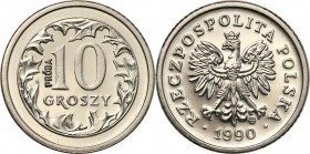 III RP. PROBA / PATTERN Nickel 10 groszy 1990 
Piękny, menniczy egzemplarz.Fischer P 438 
Waga/Weight: 2,51 g Ni Metal: Średnica/diameter: 
Stan za...