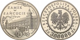 III RP. PROBA / PATTERN Nickel 300.000 zlotych 1993 Zamek w Łańcucie 
Piękny egzemplarz.Fischer P 428
Waga/Weight: 25.30g Ni Metal: Średnica/diamete...