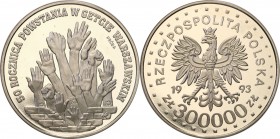 III RP. PROBA / PATTERN Nickel 300.000 zlotych 1993 Getto Warszawskie 
Piękny egzemplarz.Fischer P 427
Waga/Weight: 25.08 g Ni Metal: Średnica/diame...