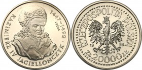 III RP. PROBA / PATTERN Nickel 20.000 zlotych 1993 Kazimierz Jagiellończyk 
Piękny egzemplarz.Fischer P 379
Waga/Weight: 10,53 g Ni Metal: Średnica/...