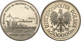 III RP. PROBA / PATTERN Nickel 200.000 zlotych 1992 Konwoje 
Piękny egzemplarz.Fischer P 415
Waga/Weight: 16.36g Ni Metal: Średnica/diameter: 
Stan...
