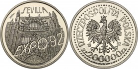 III RP. PROBA / PATTERN Nickel 200.000 zlotych 1992 Expo 92 - Sevilla 
Piękny egzemplarz.Fischer P 412
Waga/Weight: 24,86 g Ni Metal: Średnica/diame...