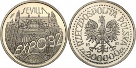 III RP. PROBA / PATTERN Nickel 200.000 zlotych 1992 Expo 92 - Sevilla 
Piękny egzemplarz.Fischer P 412
Waga/Weight: 25.13 g Ni Metal: Średnica/diame...