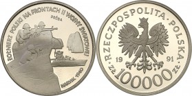 III RP. PROBA / PATTERN Nickel 100.000 zlotych 1991 Narvik 
Piękny egzemplarz.Fischer P 393
Waga/Weight: 15.80 g Ni Metal: Średnica/diameter: 
Stan...