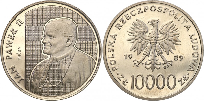 PRL. PROBA / PATTERN Nickel 10.000 zlotych 1989 John Paul II 
Piękny egzemplarz...