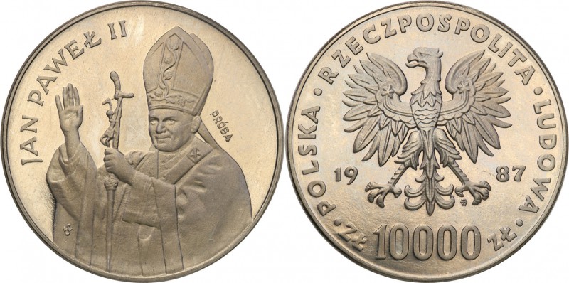 PRL. PROBA / PATTERN Nickel 10.000 zlotych 1987 John Paul II 
Piękny egzemplarz...