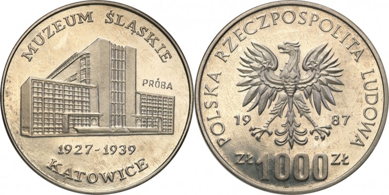 PRL. PROBA / PATTERN Nickel 1000 zlotych 1987 Muzeum Śląskie 
Piękny egzemplarz...