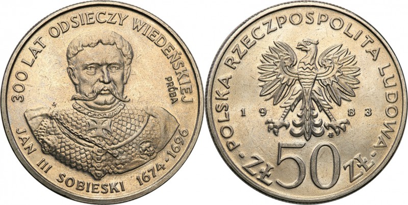 PRL. PROBA / PATTERN Nickel 50 zlotych 1983 Odsiecz Wiedeńska 
Piękny egzemplar...