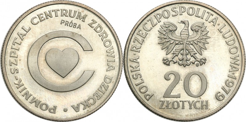 PRL. PROBA / PATTERN Nickel 20 zlotych 1979 Centrum Zdrowia Dziecka 
Piękny egz...