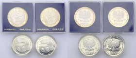 PRL. 20.000 zlotych 1989, group 4 coins 
Monety w menniczym stanie zachowania.
Waga/Weight: 17,60 g Ag .750 Metal: Średnica/diameter: 
Stan zachowa...