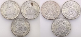 PRL. 100 zlotych 1966 Mieszko i Dąbrówka, group 3 coins 
Pięknie zachowane moneta. Zestaw 3 sztuk.Fischer OB 093
Waga/Weight: 3 x 20,10 g Ag .900 Me...