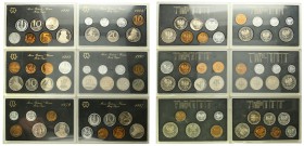 PRL. Year set coins - 6 pieces 
Monety wybite stemplem lustrzanych na oryginalnych paletach.Roczniki: 1979, 1986, 1987, 1988, 1989,1990.Menniczy stan...