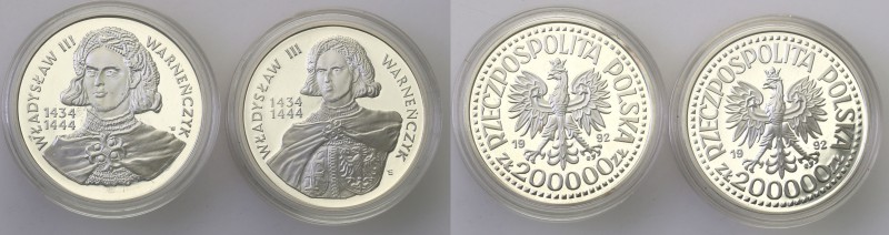 III RP. group 200.000 zlotych 1992 Władysław Warneńczyk popiersie + półpostać 
...