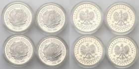 III RP. 200.000 zlotych 1994 Powstanie Kościuszkowski, group 4 pieces 
Monety w menniczym stanie zachowania.&nbsp;Fischer K 109
Waga/Weight: 4 x 16,...