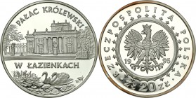 III RP. 20 zlotych 1995 Pałac Królewski w Łazienkach 
Piękny, menniczy egzemplarz.&nbsp;Fischer K (20) 006
Waga/Weight: 31,1 g Ag 925 Metal: Średnic...