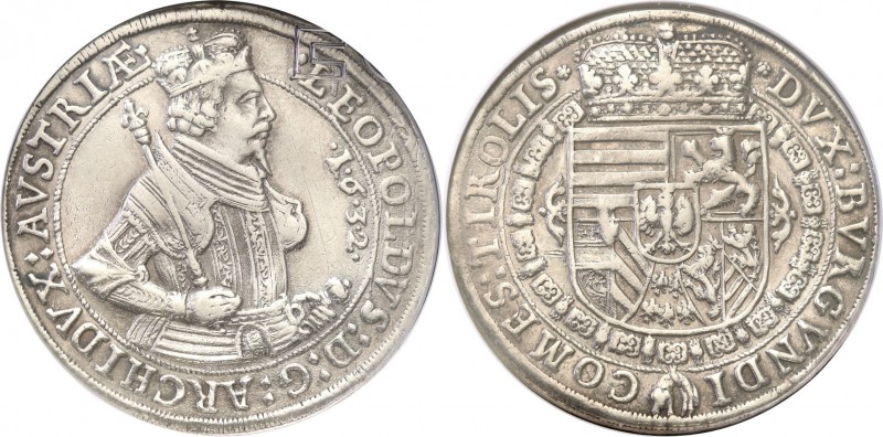 Austria
Austria. Leopold V. Taler (Thaler) 1632, Hall 
Aw.: Półpostać arcyksię...