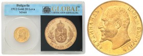 Bulgaria
Bułgaria. 20 Lewa 1912 GCS MS60 
Pięknie zachowana moneta w dużym slabie firmy GCS.Friedberg 6
Waga/Weight: Metal: Średnica/diameter: 
St...