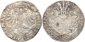 France
France. Maximillien de Berghes (1556-1570). Taler (Thaler) 1569, Cambrai 
Patyna. Rzadszy talar.Davenport 8214
Waga/Weight: 28,97 g Ag Metal...