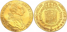 Columbia
Columbia. 8 Escudos 1767 NR, Bogota 
NE - Nuero Reino Mint - BogotaBardzo rzadka moneta. Dobrej jakości detale, drobne ryski.Friedberg 31
...