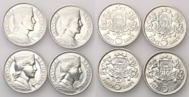 Latvia
Latvia. 5 lati 1929-32, Group 4 coins 
Bardzo ładne egzemplarze. Połysk.
Waga/Weight: 4 x 25,06 g Ag .835 Metal: Średnica/diameter: 
Stan z...