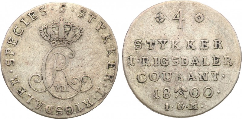 Norway
Norwegia. Christian VII Duński. 1/4 rigsdaler = 24 skilling 1800 IGM, Ko...