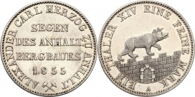 Germany / Prussia
Germany, Anhalt. Taler (Thaler) miners 1855 A, Berlin 
Ładny egzemplarz. Dużo połysku.AKS 16; Davenport 504
Waga/Weight: 18,50 g ...