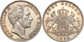 Germany / Prussia
Germany, Bavaria. Maximilian II Joseph. 2 gulden 1856 
Delikatna patyna, połysk.Davenport 600
Waga/Weight: 21,17 g Ag Metal: Śred...